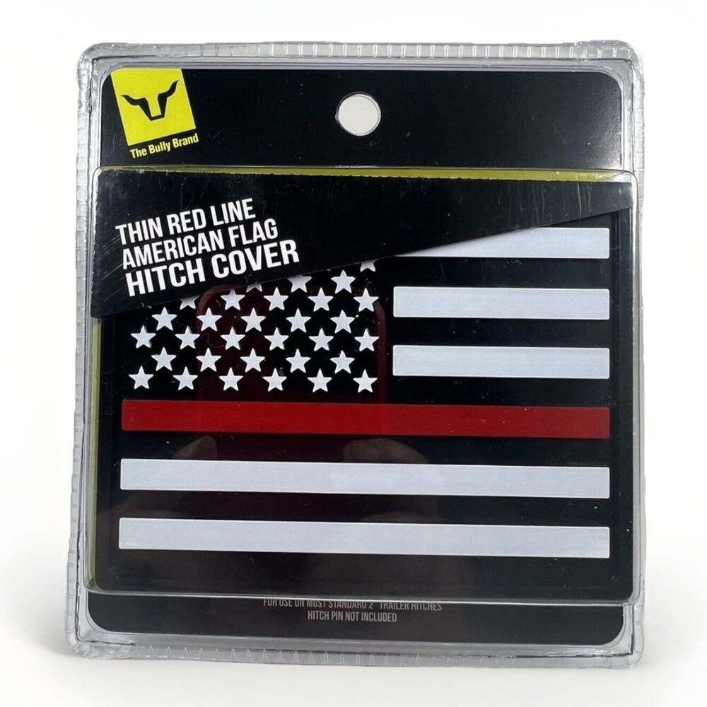Tow Hitch Cover USA American Flag First Responder Thin Red Line For 2" Receiver